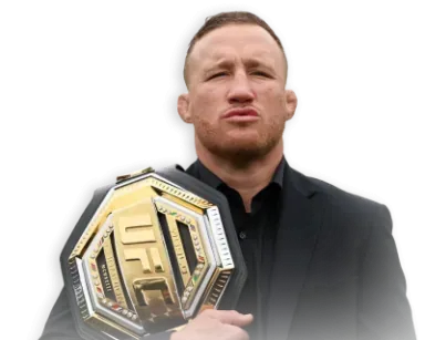 Justin Gaethje con el cinturón de campeón