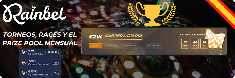 Rainbet Torneos, races y el prize pool mensual
